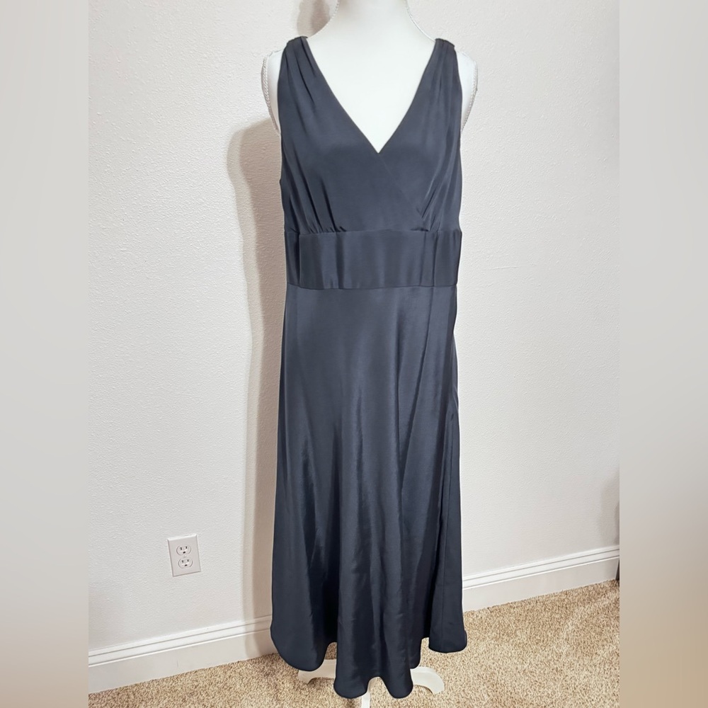J. Crew Navy Silk Maxi Dress